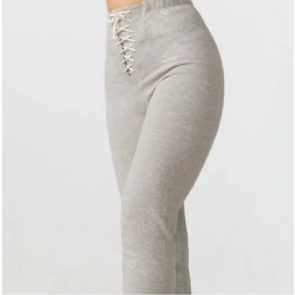 Joah Brown Lace up jogger in grey size xs/s